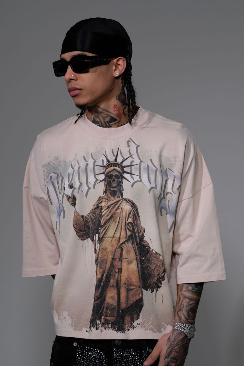 Stray 'Rotten City Of Dreams' Cropped T-Shirt (Bone) ST1374 - FRESH N FITTED
