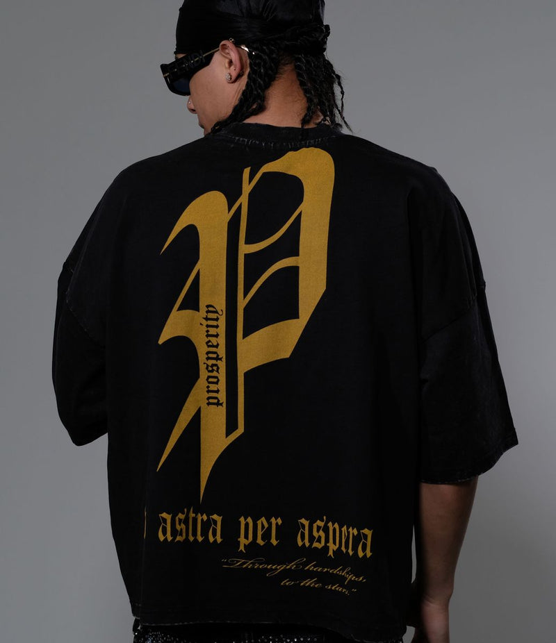 Stray 'Prosperity' Cropped T-Shirt (Black) ST1357 - FRESH N FITTED
