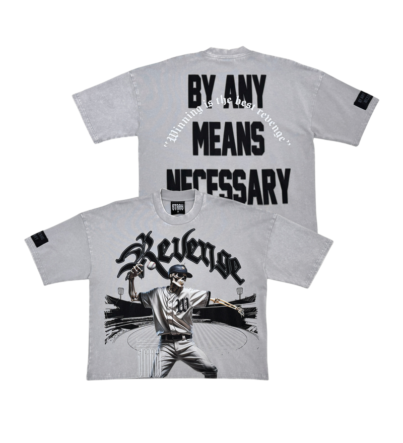 Stray 'Revenge' Cropped T-Shirt (Grey) ST1360 - FRESH N FITTED