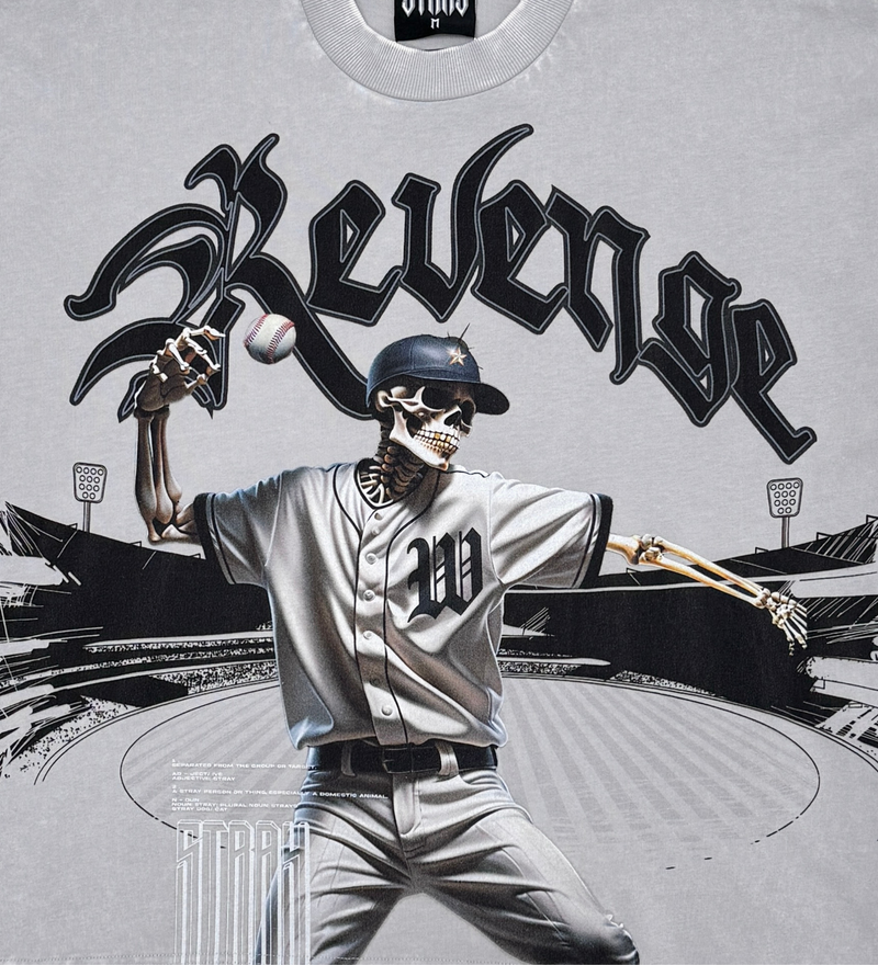 Stray 'Revenge' Cropped T-Shirt (Grey) ST1360 - FRESH N FITTED