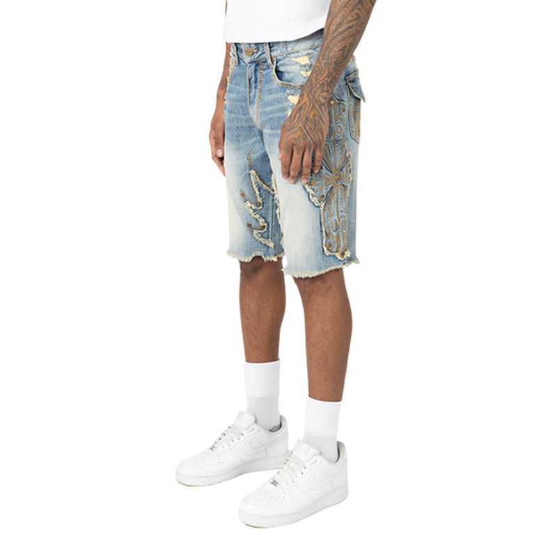 Smoke Rise 'Lucca' Denim Shorts (Lucca Blue) JS25224 - FRESH N FITTED