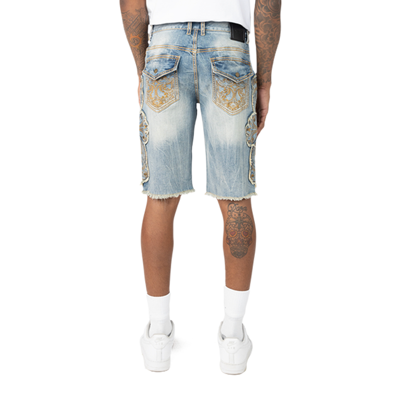 Smoke Rise 'Lucca' Denim Shorts (Lucca Blue) JS25224 - FRESH N FITTED