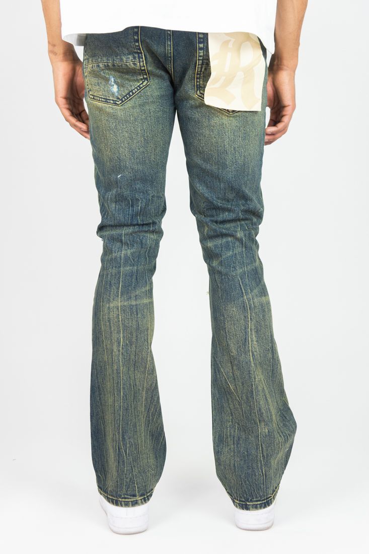 Rebel Denim 'Grimy' Stacked Flare Denim (Dark Vintage) 651-662 - FRESH N FITTED