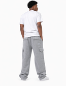 PRO CLUB Heavy Fleece Cargo Long Sweatpants (Heather Gray) 162H.Gray - FRESH N FITTED