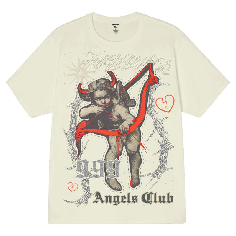 3Forty Inc. 'Angels Club' T-Shirt (Beige) - FRESH N FITTED