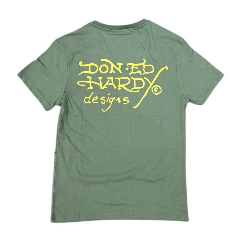 Ed Hardy 'Skull' T-Shirt (Lt. Olive) EHM1100-142RS - FRESH N FITTED