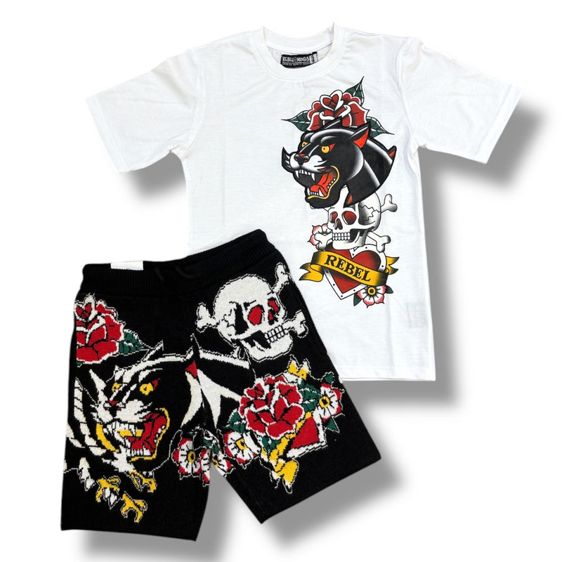Rebel Minds Kids 'Jaguar' Sweater Shorts 851-B946 (Black) - FRESH N FITTED