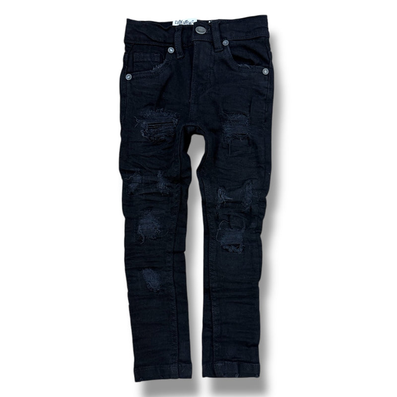 Evolution Kids 'Wild Tiger' Distressed Ripple Denim (Jet Black) EV-33319/LK - FRESH N FITTED