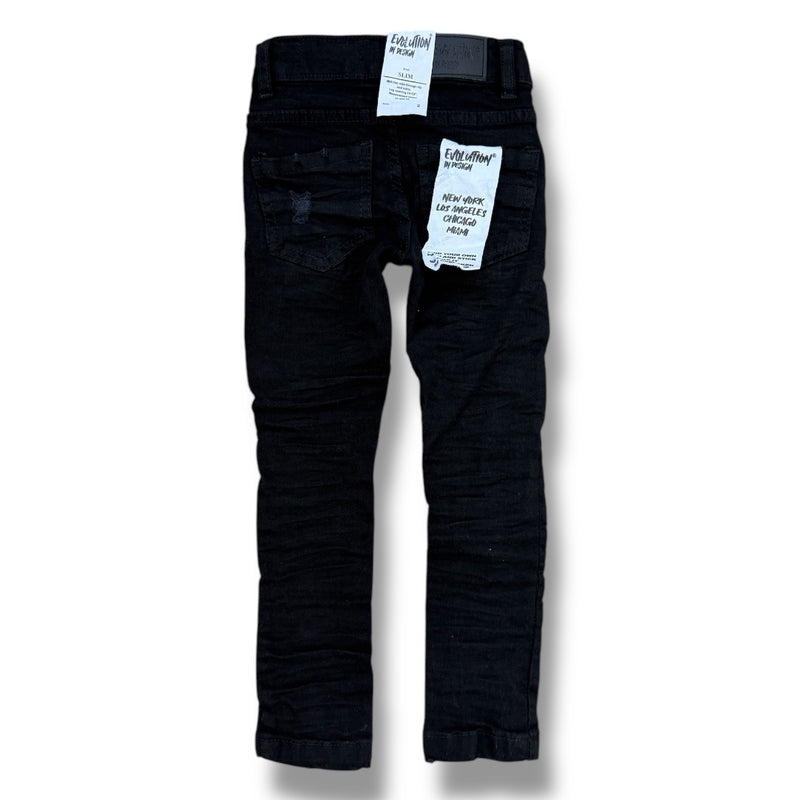 Evolution Kids 'Wild Tiger' Distressed Ripple Denim (Jet Black) EV-33319/LK - FRESH N FITTED