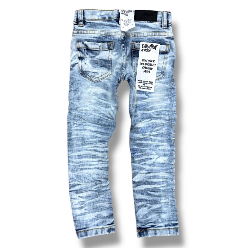 Evolution Kids 'Wild Tiger' Distressed Ripple Denim (Ice Blue) EV-33319/LK - FRESH N FITTED