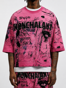 Kleep Tooley Washed 100% Cotton S/N Jersey 3/4 Sleeve Tee in Pink KT1930S