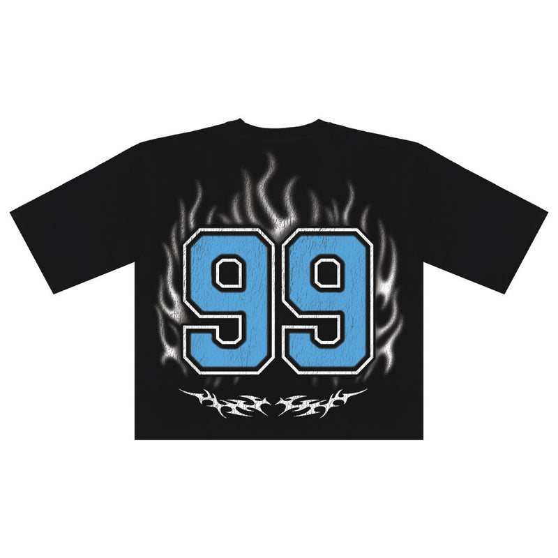 Papercut 'Die & Reborn' Oversized Cropped T-Shirt (Black) - FRESH N FITTED