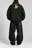 Pro Standard Oakland Athletics 'Pre Game' Zip Wind Jacket in Forest Green