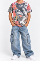Black Pike Kids 'Saint' T-Shirt In Peach
