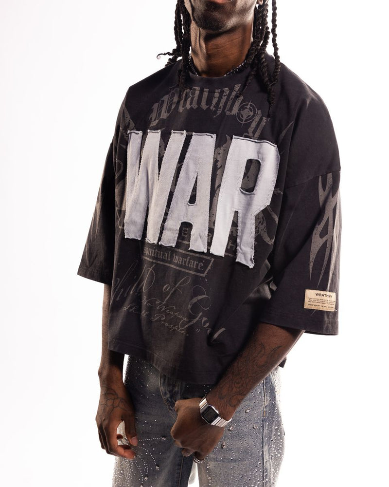 Wrathboy "Hard To Kill" Oversized Cropped T-Shirt (Black) WB05-087 - FRESH N FITTED