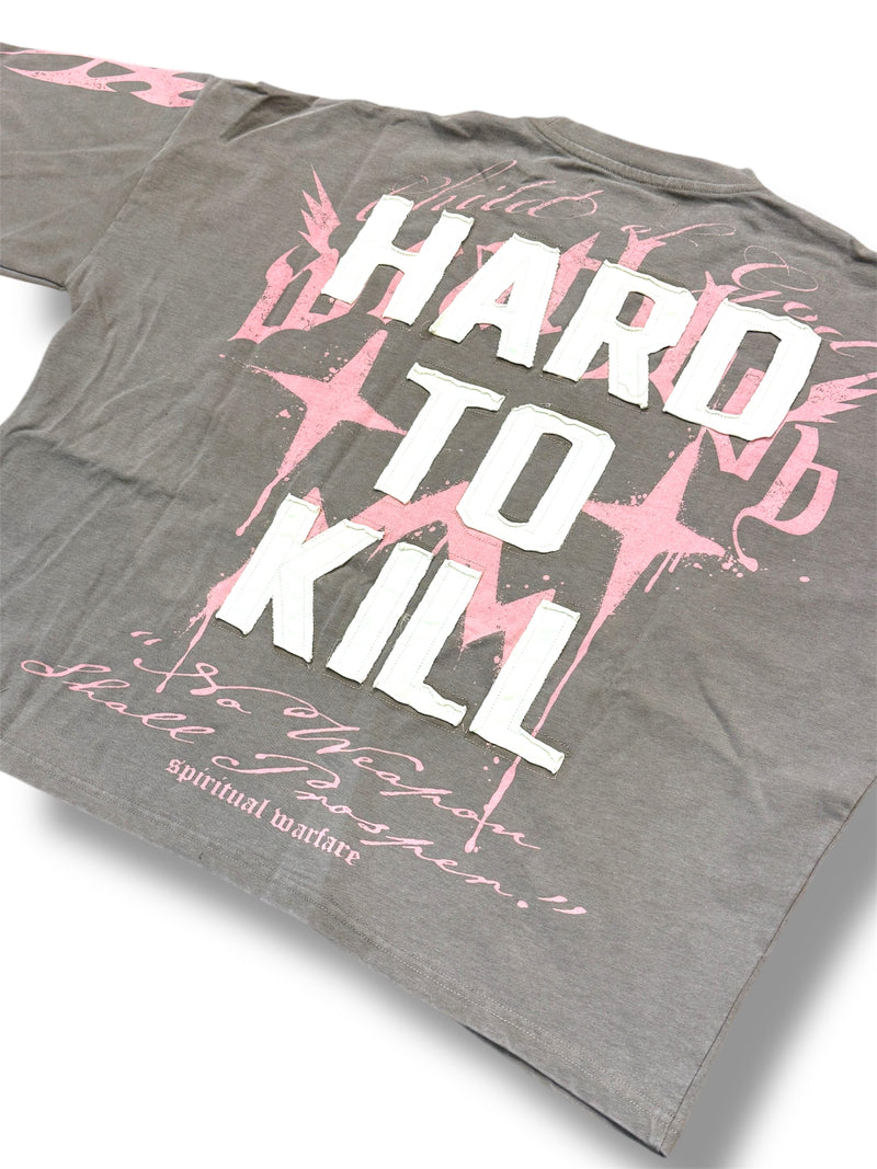 Wrathboy "Hard To Kill" Oversized Cropped T-Shirt (Coffee) WB05-087 - FRESH N FITTED