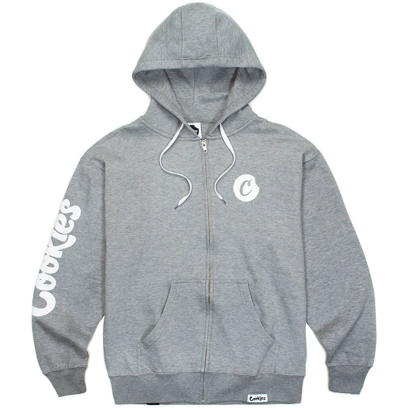 Cookies 'C Bite Logo' Zip Front Pullover Hoodie (Grey/White) - Fresh N Fitted Inc