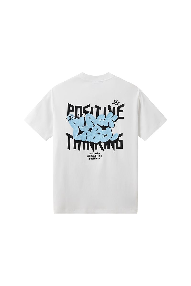 Black Label 'Positive' Premium T-Shirt (White) BL006 - FRESH N FITTED