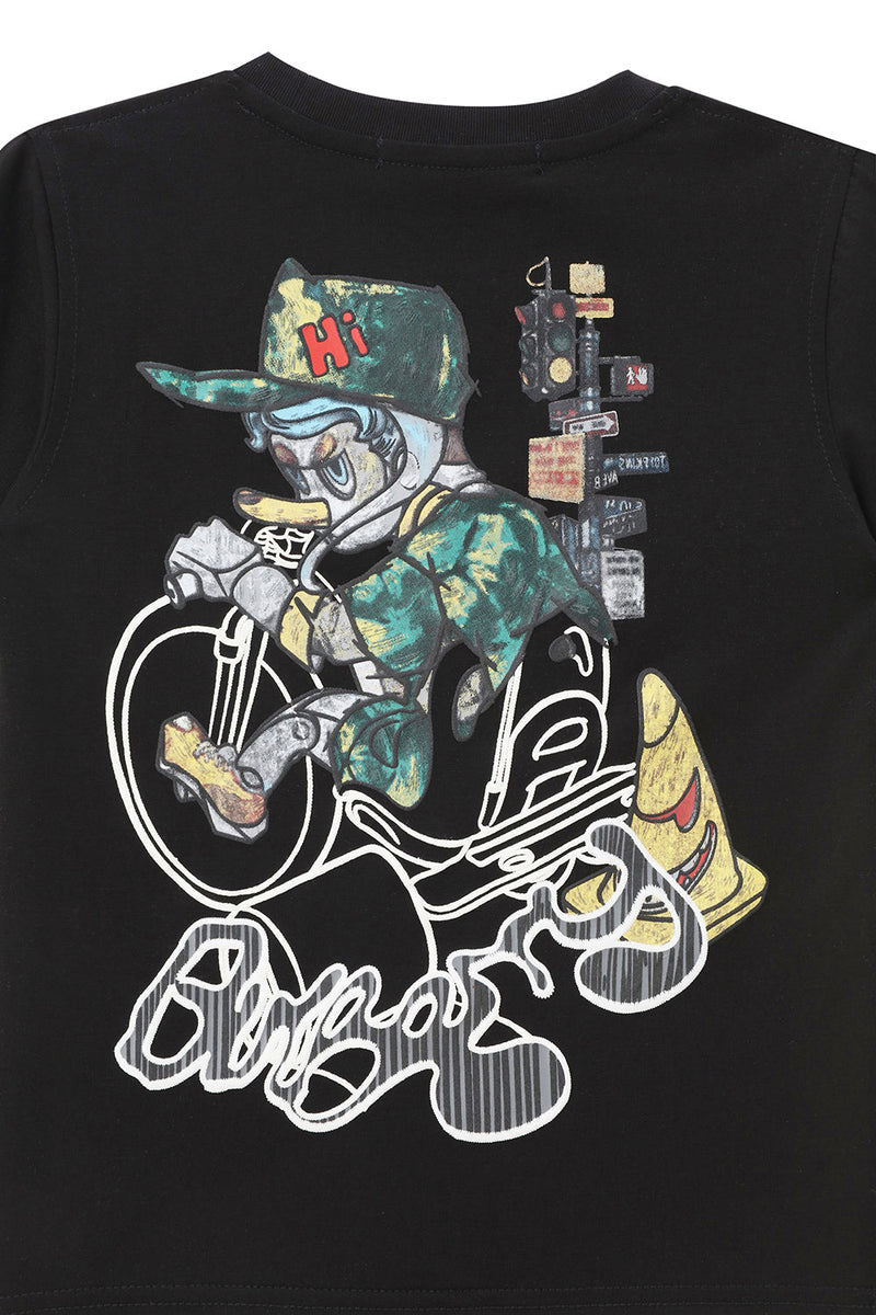 Black Label Kids 'Rebel Duck' T-Shirt (Black) T302 - FRESH N FITTED