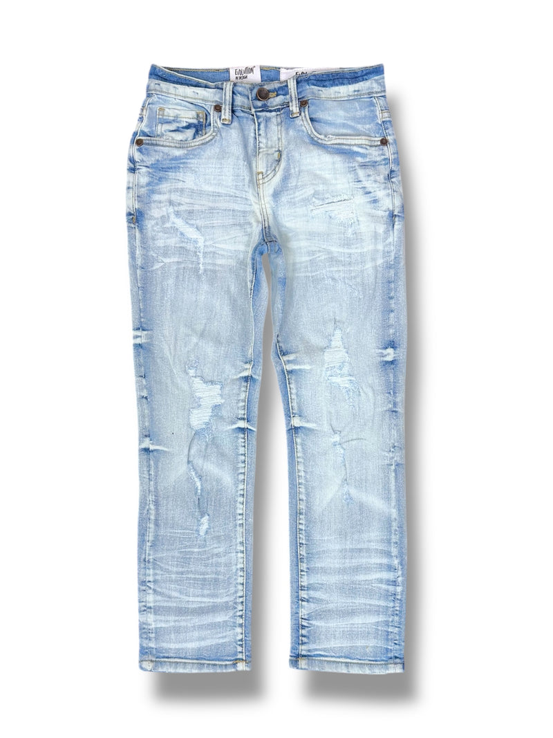 Evolution Kids 'Marked' Slim Straight Denim (Ice Blue) EV-330245K - FRESH N FITTED