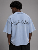 Inner Peace 'I See' Cropped Rhinestone T-Shirt (Washed Blue) - FRESH N FITTED