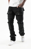 Spark 'TWill' Stacked Flare Denim With Multi Pockets (Black) S3020 - FRESH N FITTED