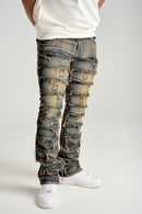 Spark Stretch Distressed Stack Denim (Dark Indigo) S3016 - FRESH N FITTED