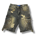 Rebel Denim 'Ignition' Denim Shorts (Rust) 651-963 - FRESH N FITTED
