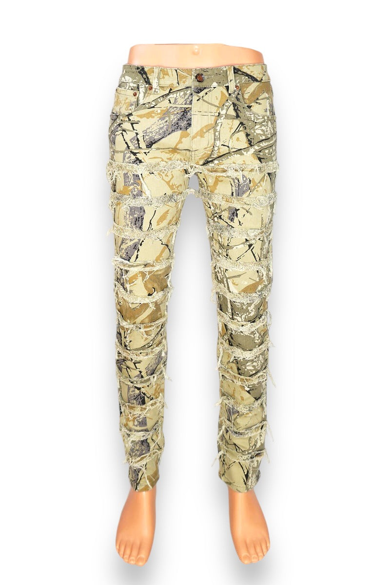 Taker 'Hunter Camo Frayed Patch' Denim (Gray) B2102 - FRESH N FITTED
