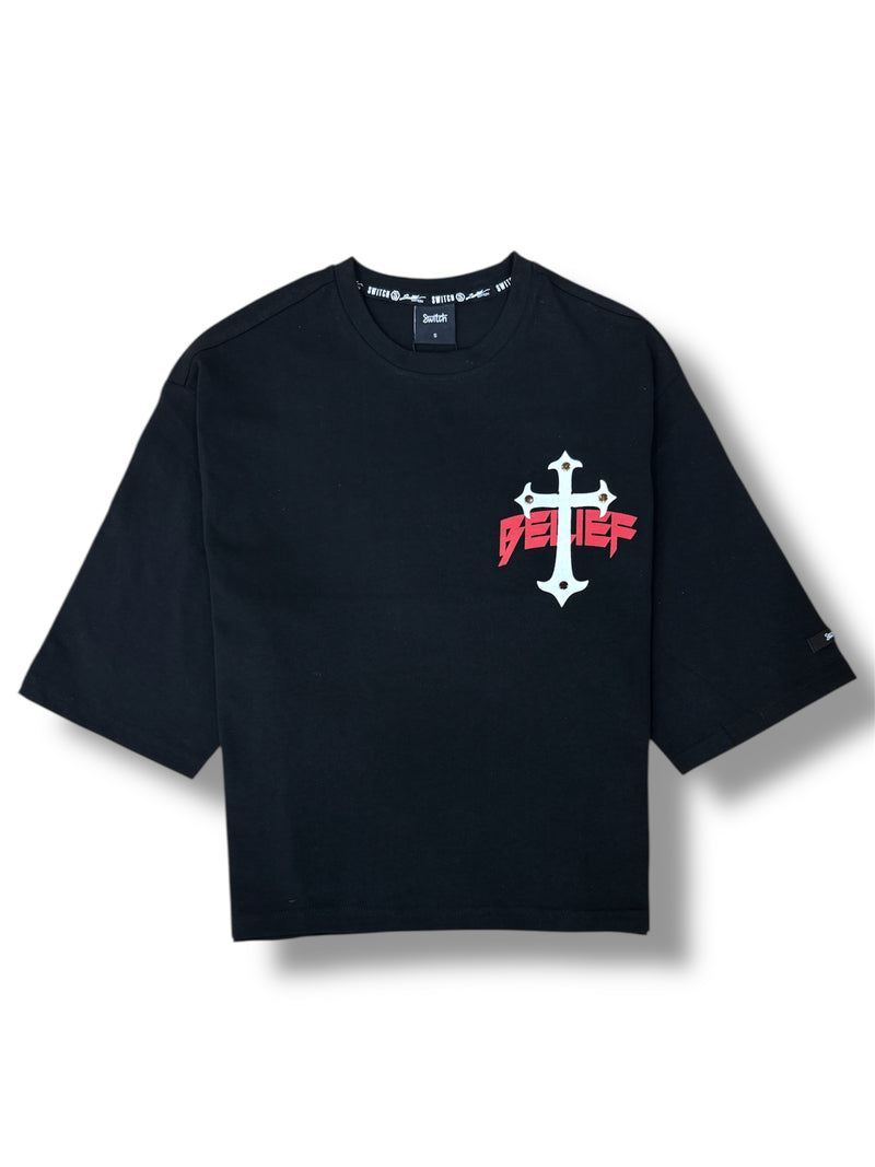 Switch 'Belief' Cropped Tee (Black) SS5120 - FRESH N FITTED