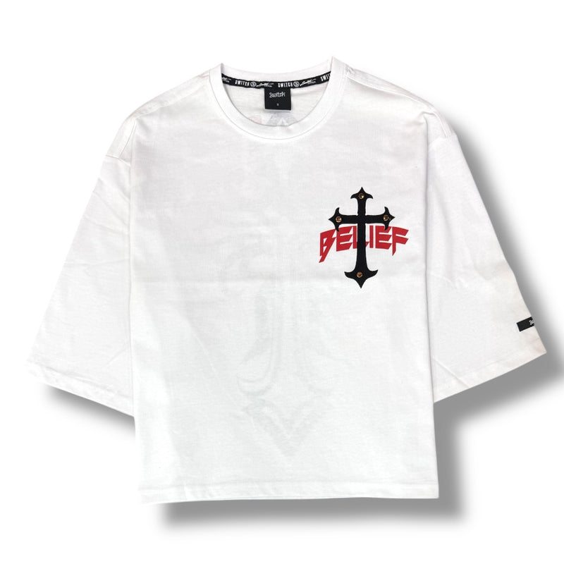 Switch 'Belief' Cropped Tee (White) SS5120 - FRESH N FITTED