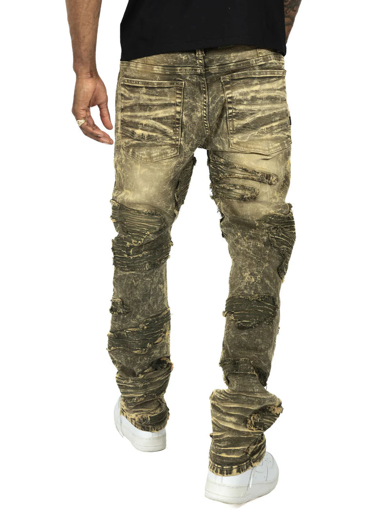 Makobi 'Prato' Jeans (Olive Wash) M1781 - FRESH N FITTED
