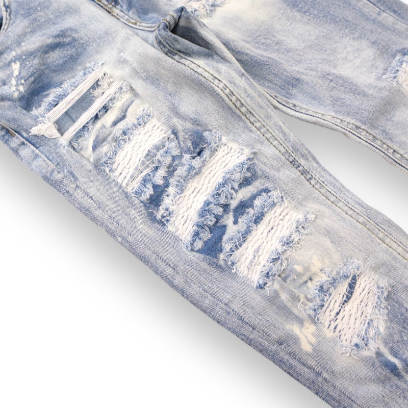 Evolution Kids 'Bleached' Distressed Denim (Ice Blue) EV-33953K - FRESH N FITTED