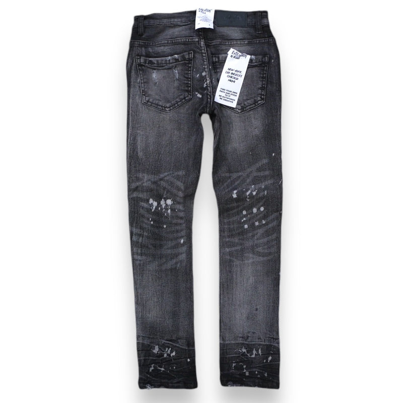 Evolution Kids 'Bleached' Distressed Denim (Washed Black) EV-33953K - FRESH N FITTED
