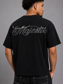 Majestik 'Speed Chase' Cropped T-Shirt In Black