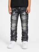 Makobi Kids 'Rick Biker' Denim In Washed Black