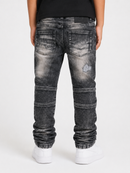 Makobi Kids 'Rick Biker' Denim In Washed Black