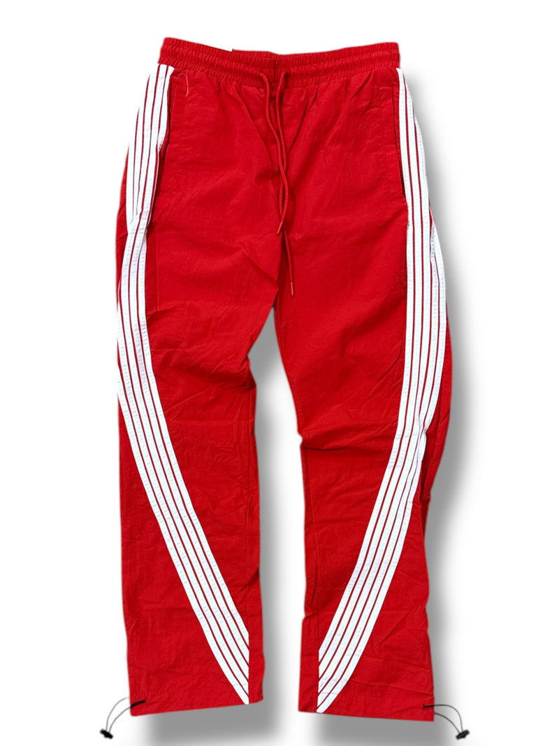 Rebel Minds 'Stripe' Nylon Pants (Red) 351-480 - FRESH N FITTED
