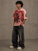 Stray 'Robot Man' Cropped T-Shirt In Dusty Pink
