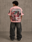 Stray 'Robot Man' Cropped T-Shirt In Dusty Pink