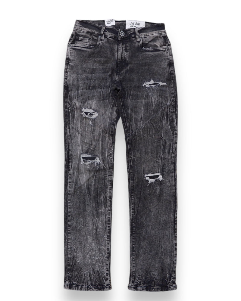 Evolution 'Standard' Slim Straight Denim (Washed Black) EV-330187 - FRESH N FITTED