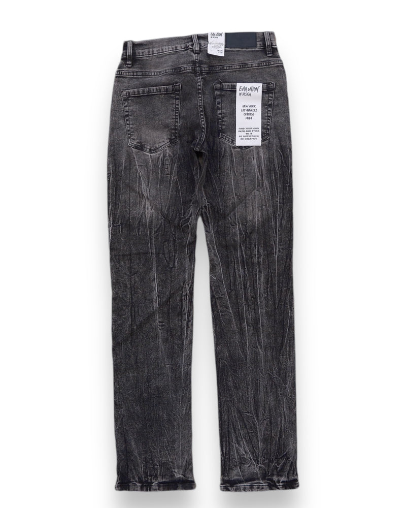 Evolution 'Standard' Slim Straight Denim (Washed Black) EV-330187 - FRESH N FITTED