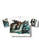 AMGM 'Freedom' Premium Cropped T-Shirt (White) AMGM506 - FRESH N FITTED