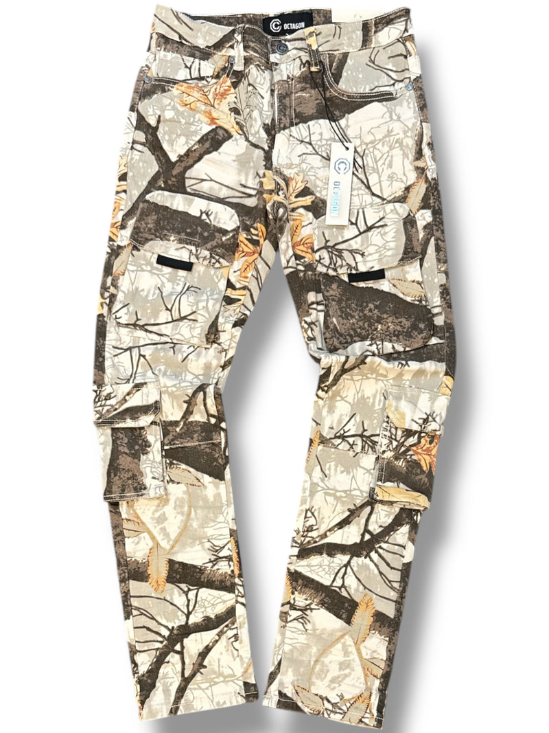 Octagon Men’s 'Multi Cargo' Camo Pants (White Camo) OT1706 - FRESH N FITTED