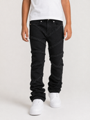 FWRD Kids 330385K/LK 'Fray Crystal' Slim Straight Denim (Jet Black)