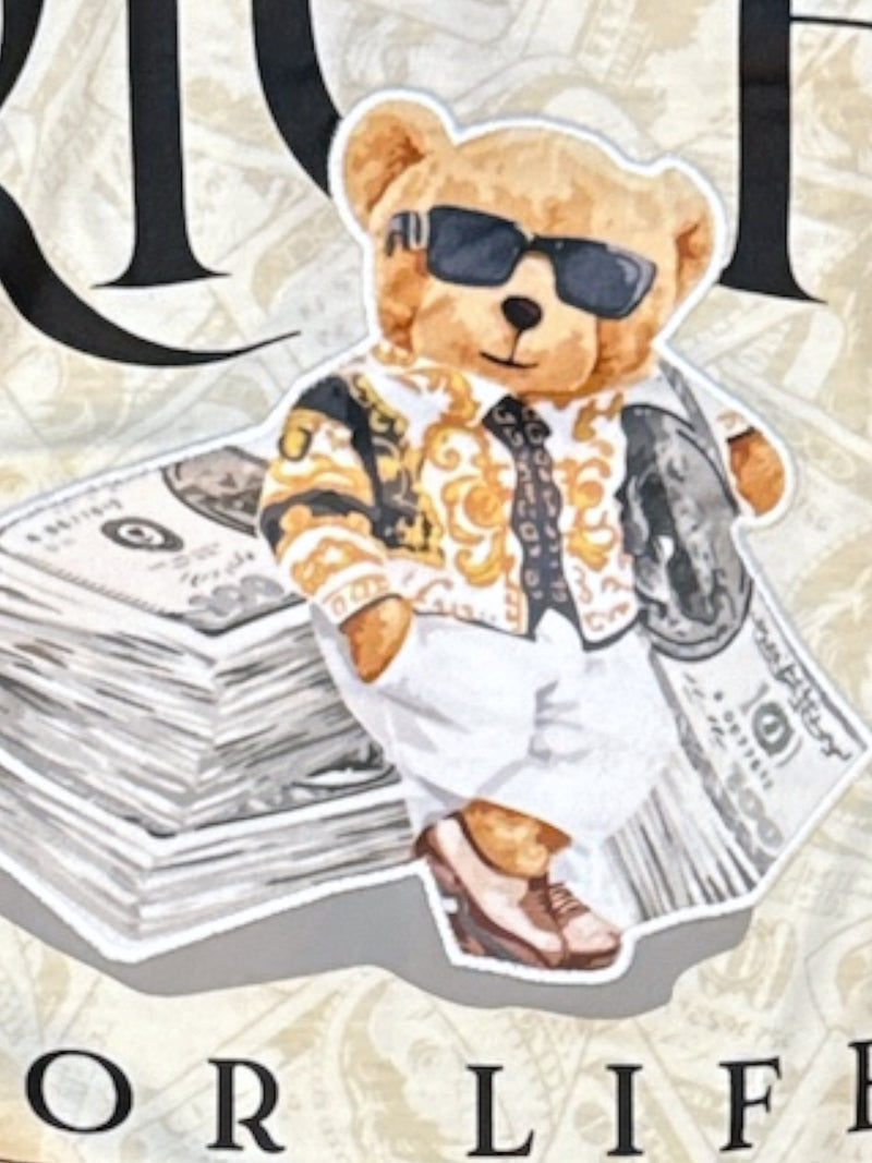 Black Pike Kids 'Rich For Life' T-Shirt/Short Set (Natural) SB1507SK - FRESH N FITTED