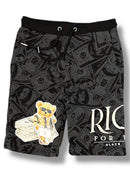 Black Pike Kids 'Rich For Life' T-Shirt/Short Set (Black) SB1507SK - FRESH N FITTED