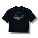 Publik 'Extra' Rhinestone Cropped T-Shirt (Jet Black) KF2507 - FRESH N FITTED