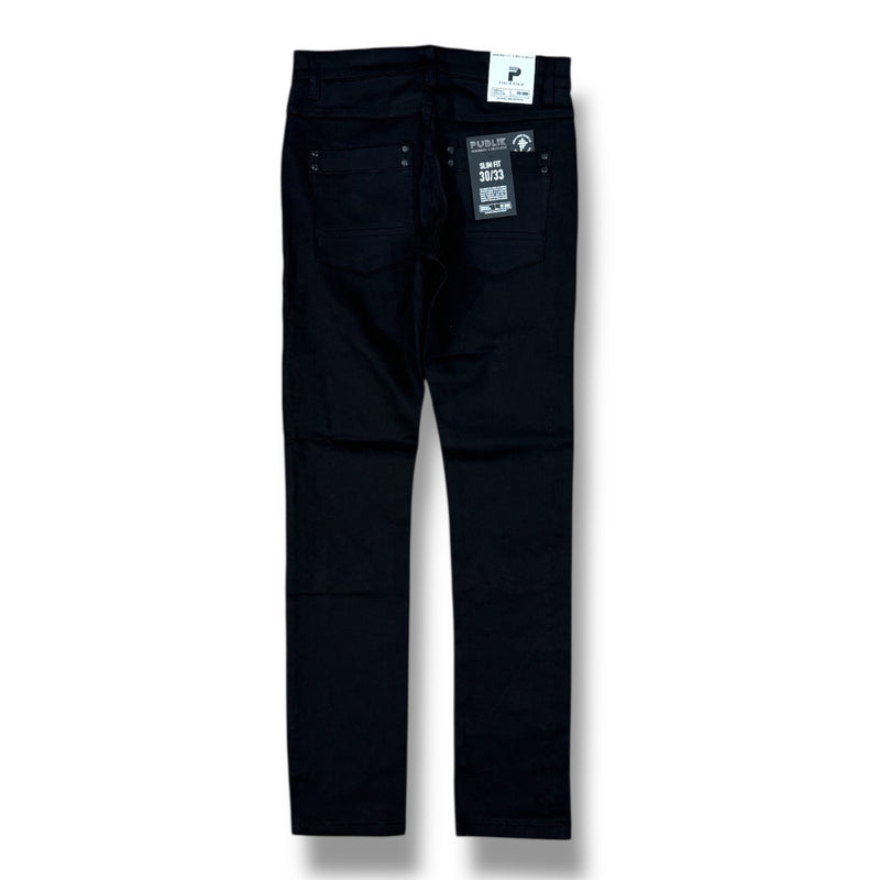 Publik 'Rhinestones' Slim Fit Denim (Jet Black) KD2507 - FRESH N FITTED
