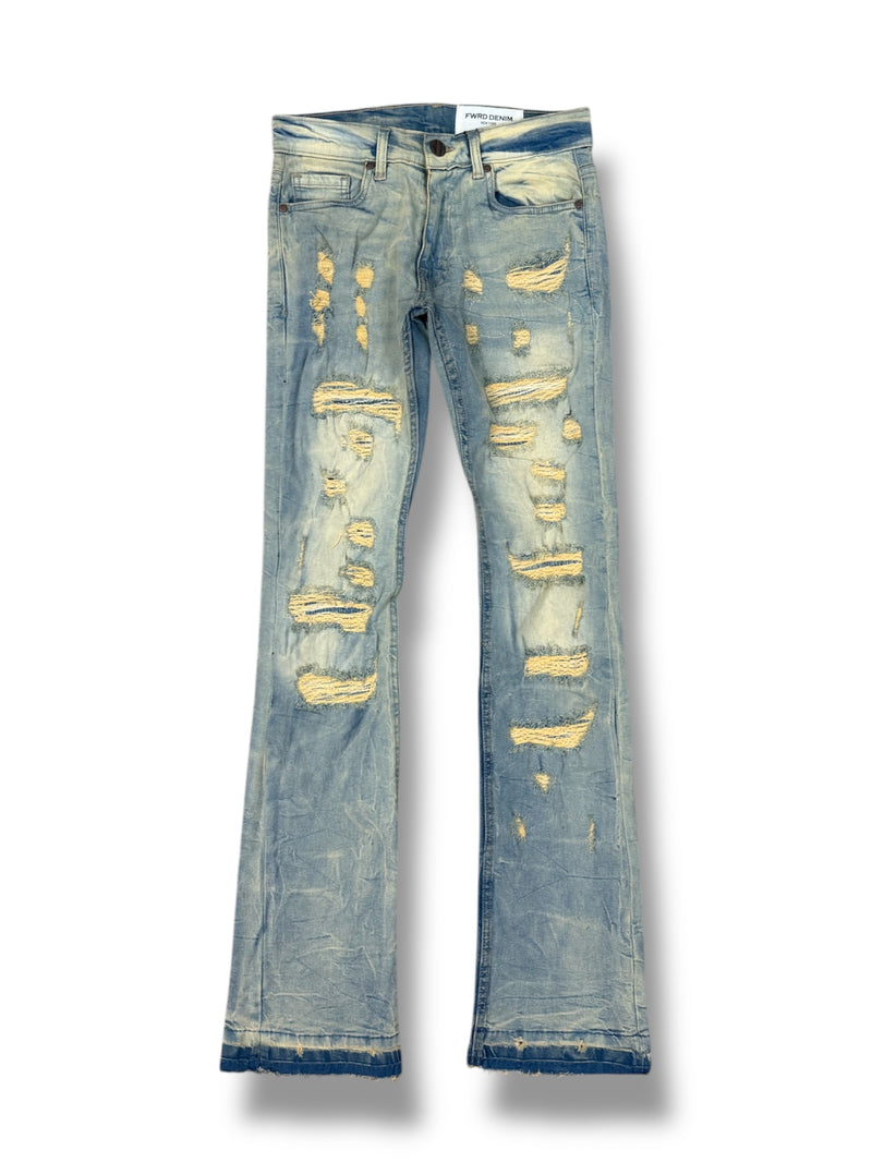 FWRD 'Worn Down' Stacked Flare Denim (Ice Tint) FW-33893 - FRESH N FITTED